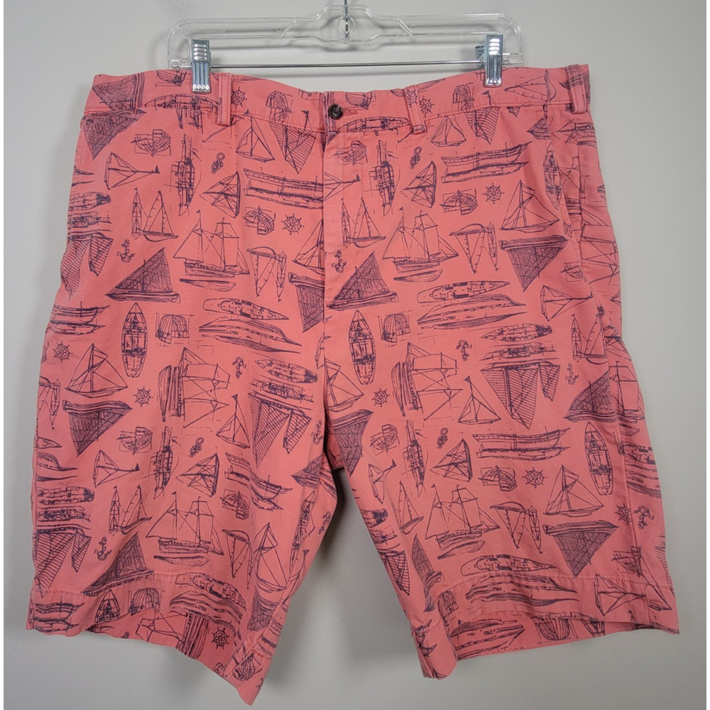 Polo Ralph Lauren Shorts 9” Mens 38 Nautical Sailboat Print Cotton Pink
